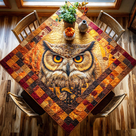 Spooky Owl Quilted Table Topper NCU0NTD333