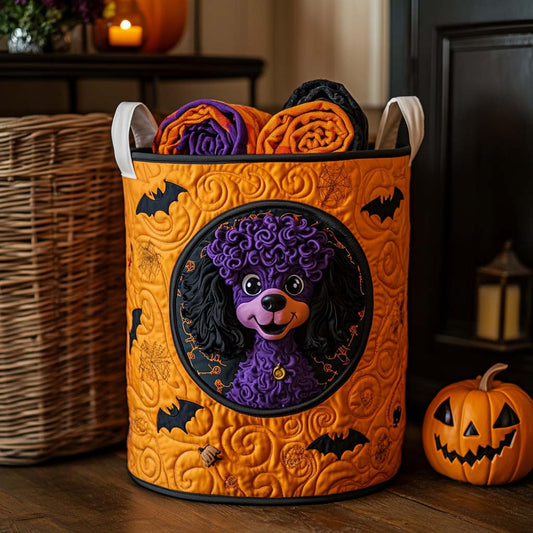 Spooky Poodle Quilted Laundry Basket NCU0NXD298