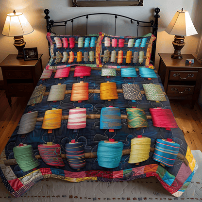 Spools of Color 3-Piece Quilted Bedding Set NCU0TH1303