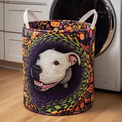 Sprial Pitbull Face Quilted Laundry Basket NCU0NXD331