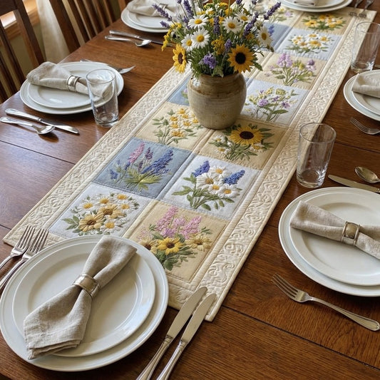 Spring Meadow Quilted Table Runner NCU0DV1996