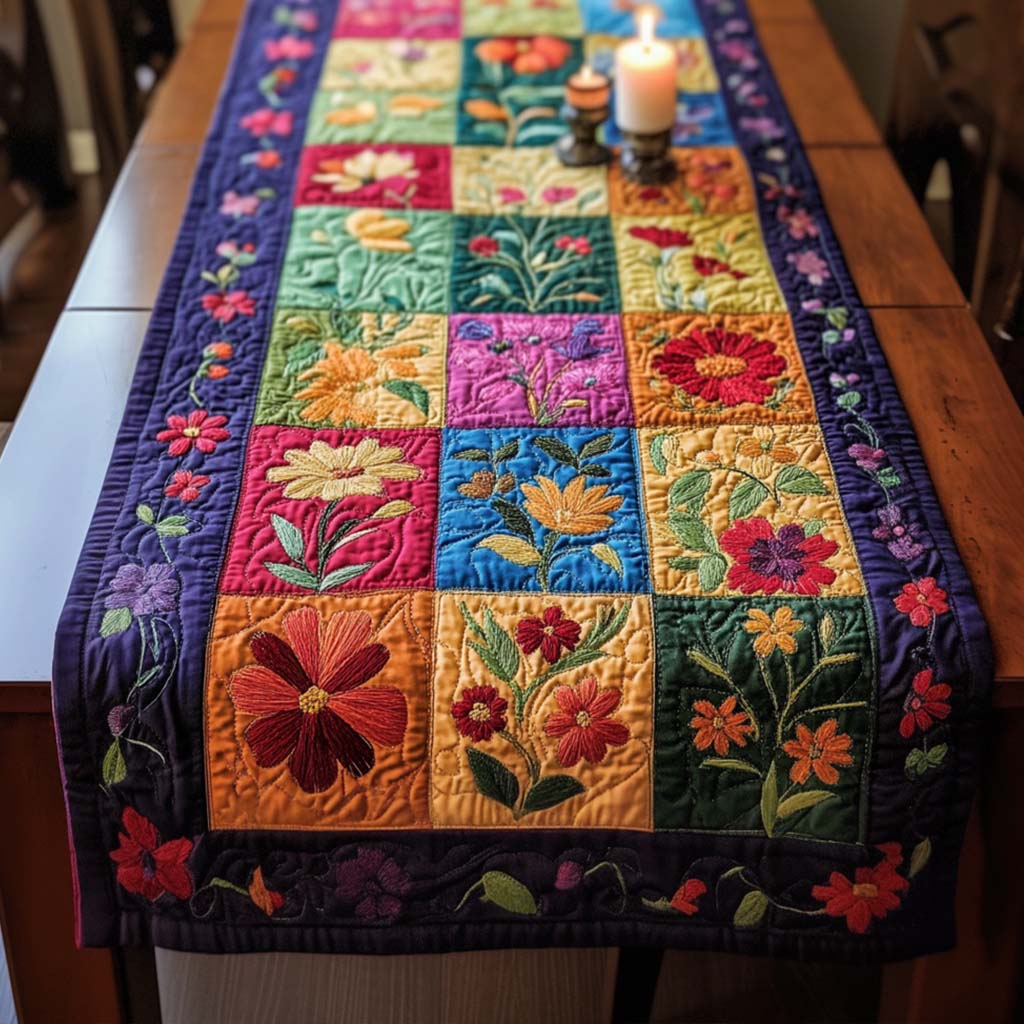 Spring Bloom Quilted Table Runner NCU0NNT1858