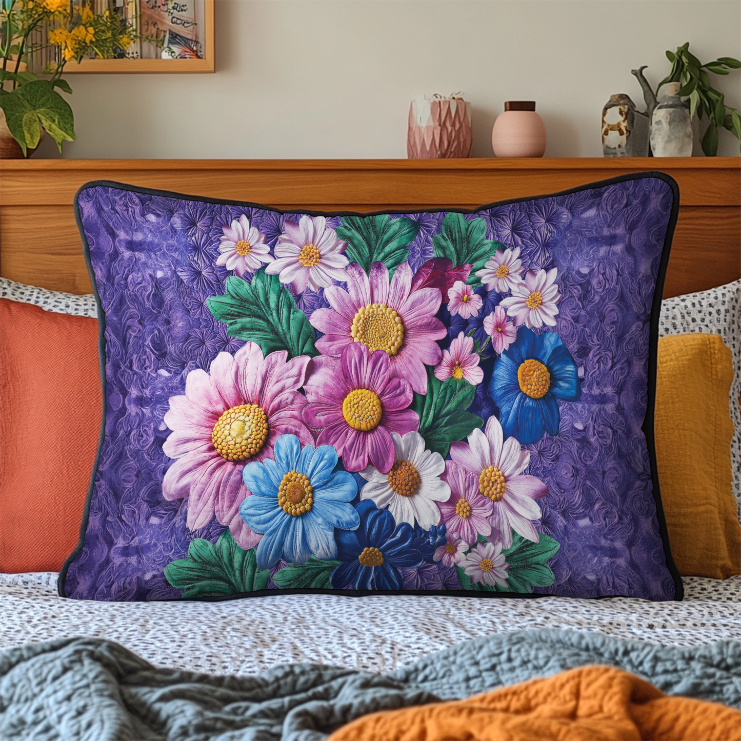 Spring Blossom Quilted Bedding Pillow Case NCU0DDK395
