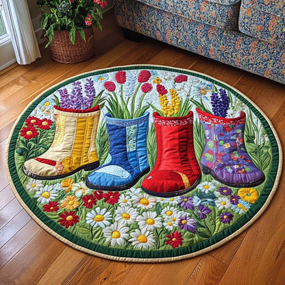 Spring Boots Quilted Round Mat NCU0NNT1939