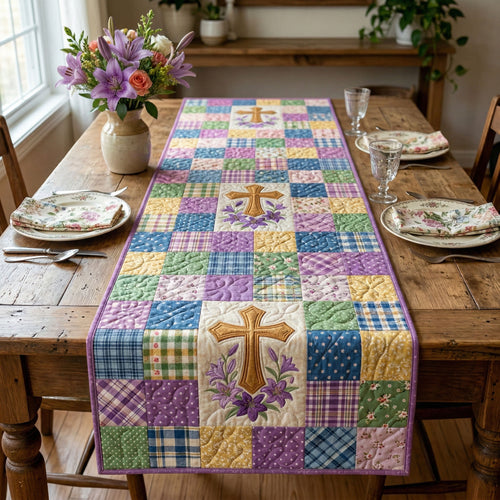 Spring Cross Quilted Table Runner NCU0NNT3044