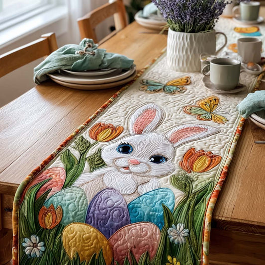 Spring Meadow Bunny Quilted Table Runner NCU0DQQ0428
