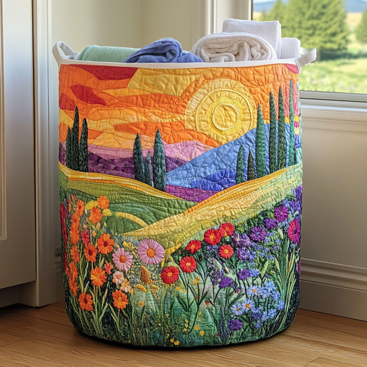 Bright Meadow Quilted Laundry Basket NCU0QN025