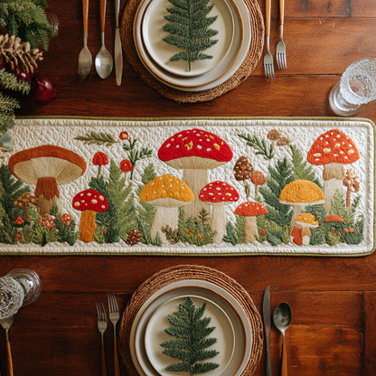 Spring Mushroom Quilted Table Runner NCU0HNH607