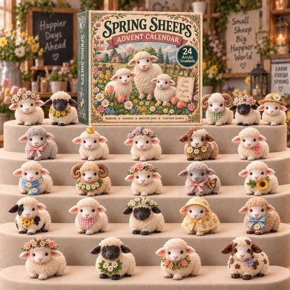 CHRISTMAS KICKOFF 40% OFF - Spring Sheeps Advent Calendar 2026 - 24-Day Festive Countdown, Acrylic Charms Blind Box - Gift For Sheep Lovers AC0TM359