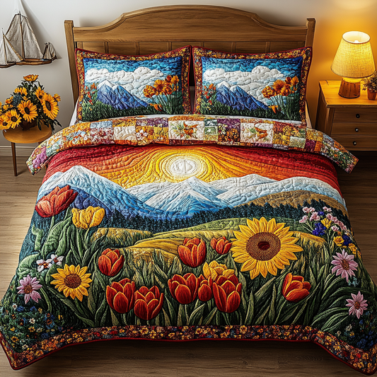 Spring Sunrise 3-Piece Quilted Bedding Set NCU0PVL124