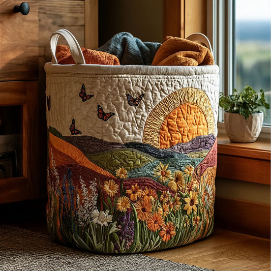 Spring Wings Quilted Laundry Basket NCU0PTT2592
