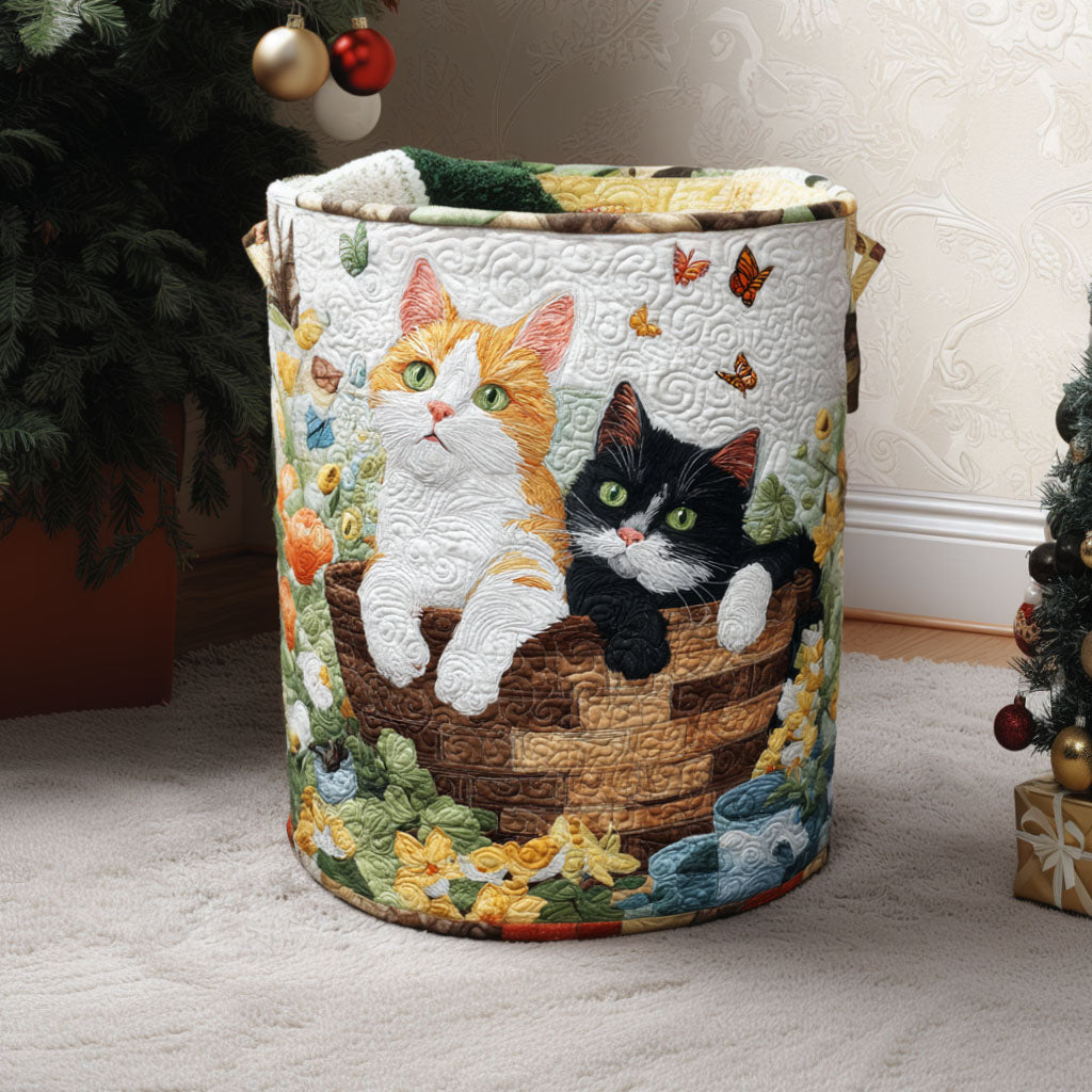 Springtime Paws Quilted Laundry Basket NCU0PTT2084