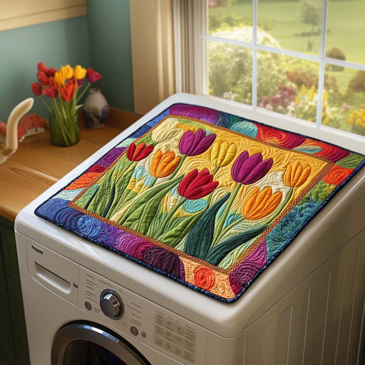 Springtime Tulip Joy Quilted Washer and Dryer Cover NCU0NNT1456