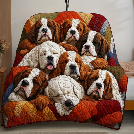 St Bernard Snuggles Quilted Blanket NCU0PT2339