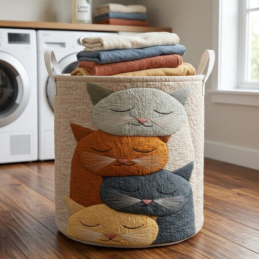 Stacked Snoozers Quilted Laundry Basket NCU0PVL828