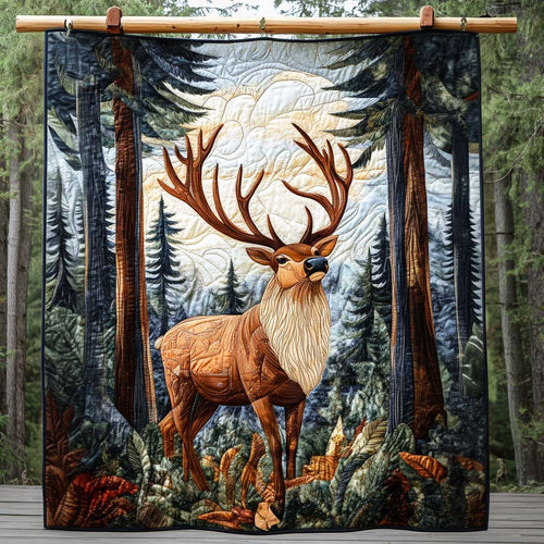 Stag In The Pines Quilted Blanket NCU0NT1140