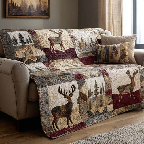 Stag Squares Quilted Blanket NCU0NNT2158