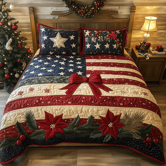 Star-Spangled Noel 3-Piece Quilted Bedding Set NCU0TH2172