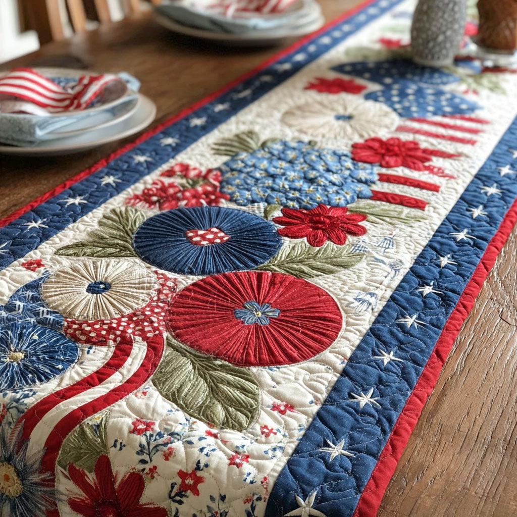 Star-Spangled Spirit Quilted Table Runner NCU0PTT3154