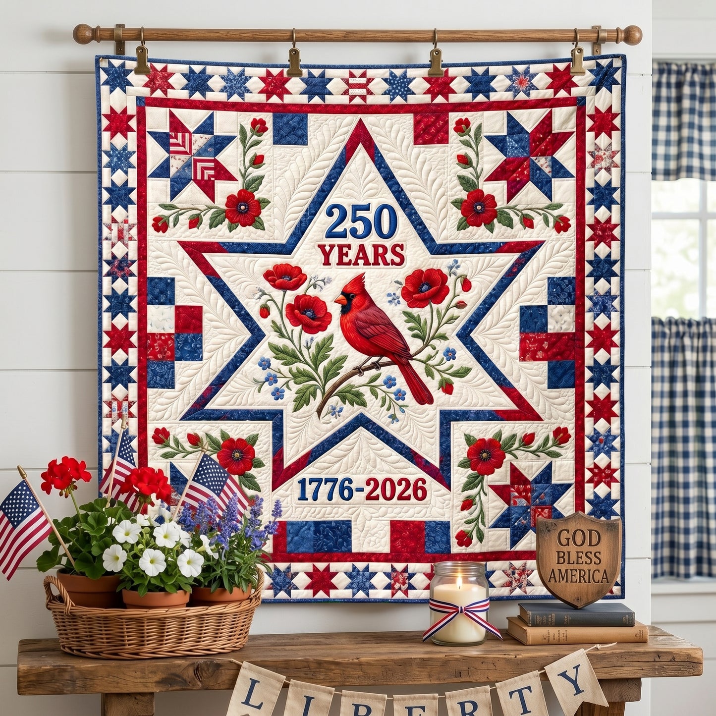 Star Cardinal Quilted Blanket NCU0NTD1890