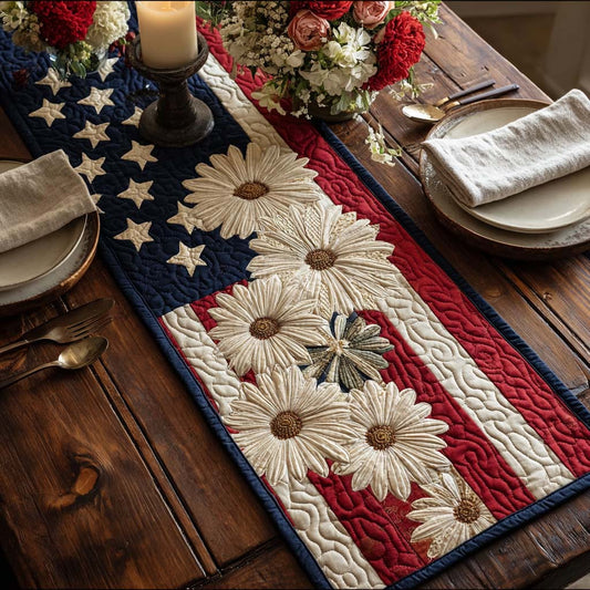Star Flower Meadow Quilted Table Runner NCU0DQQ0513