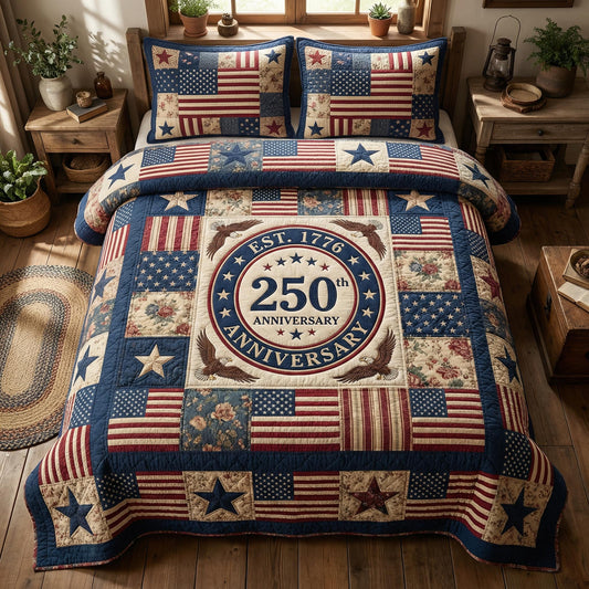 Star Heritage 3-Piece Quilted Bedding Set NCU0NTD1815