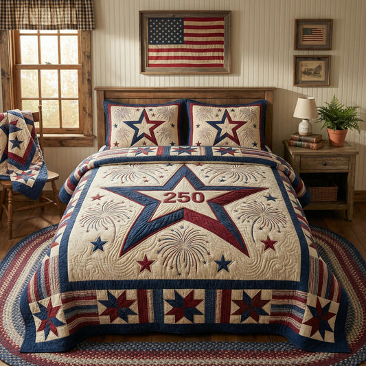 Star Legacy 3-Piece Quilted Bedding Set NCU0NTD1814