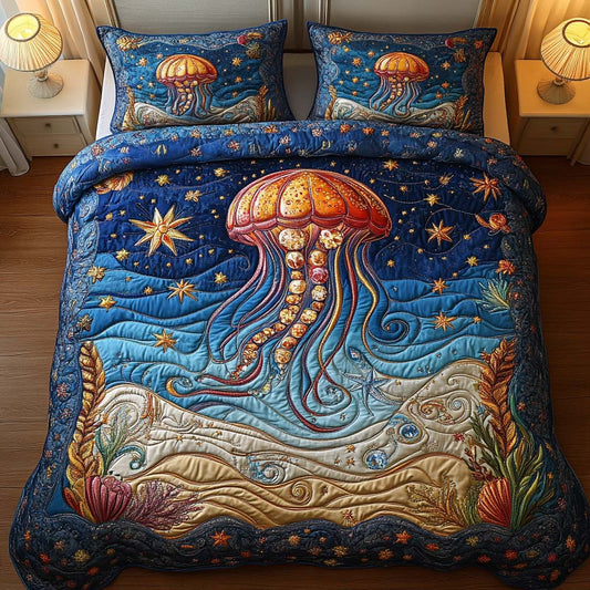 Star Sea 3-Piece Quilted Bedding Set NCU0NT2205