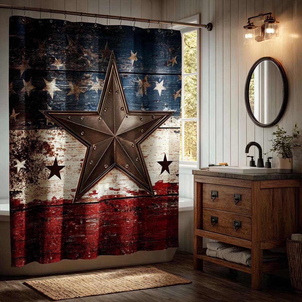 Star Spangled Calm Shower Curtain NCU0DQQ0302
