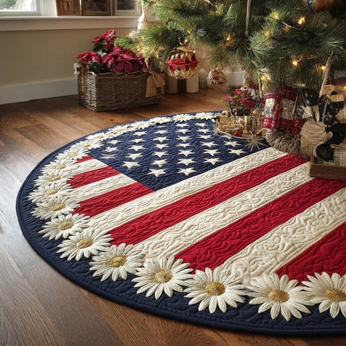 Star Spangled Home Christmas Quilted Tree Skirt NCU0DV1397