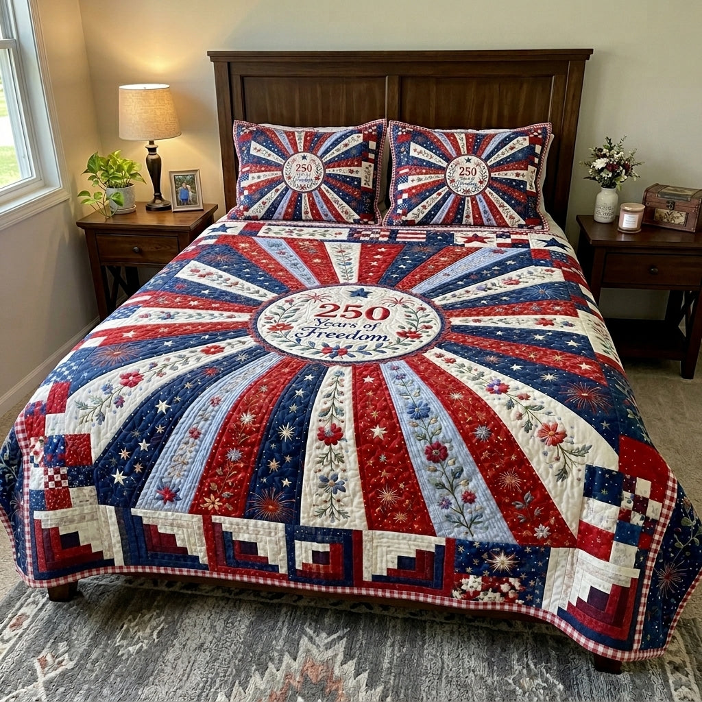 Star Spangled Honor 3-Piece Quilted Bedding Set NCU0DV2178