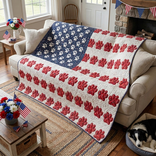 Star Spangled Paws Quilted Blanket NCU0NTV1075