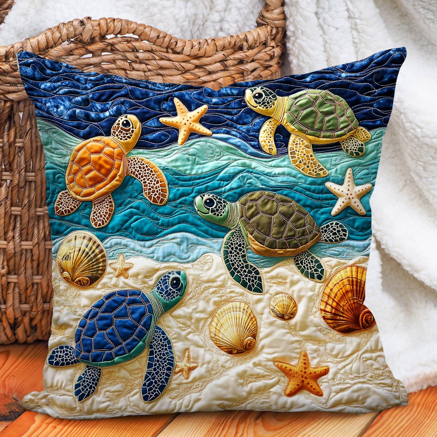 Star Turtles Quilted Pillow Case NCU0DV995