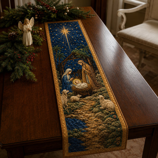 Star of Bethlehem Quilted Table Runner NCU0DV2292