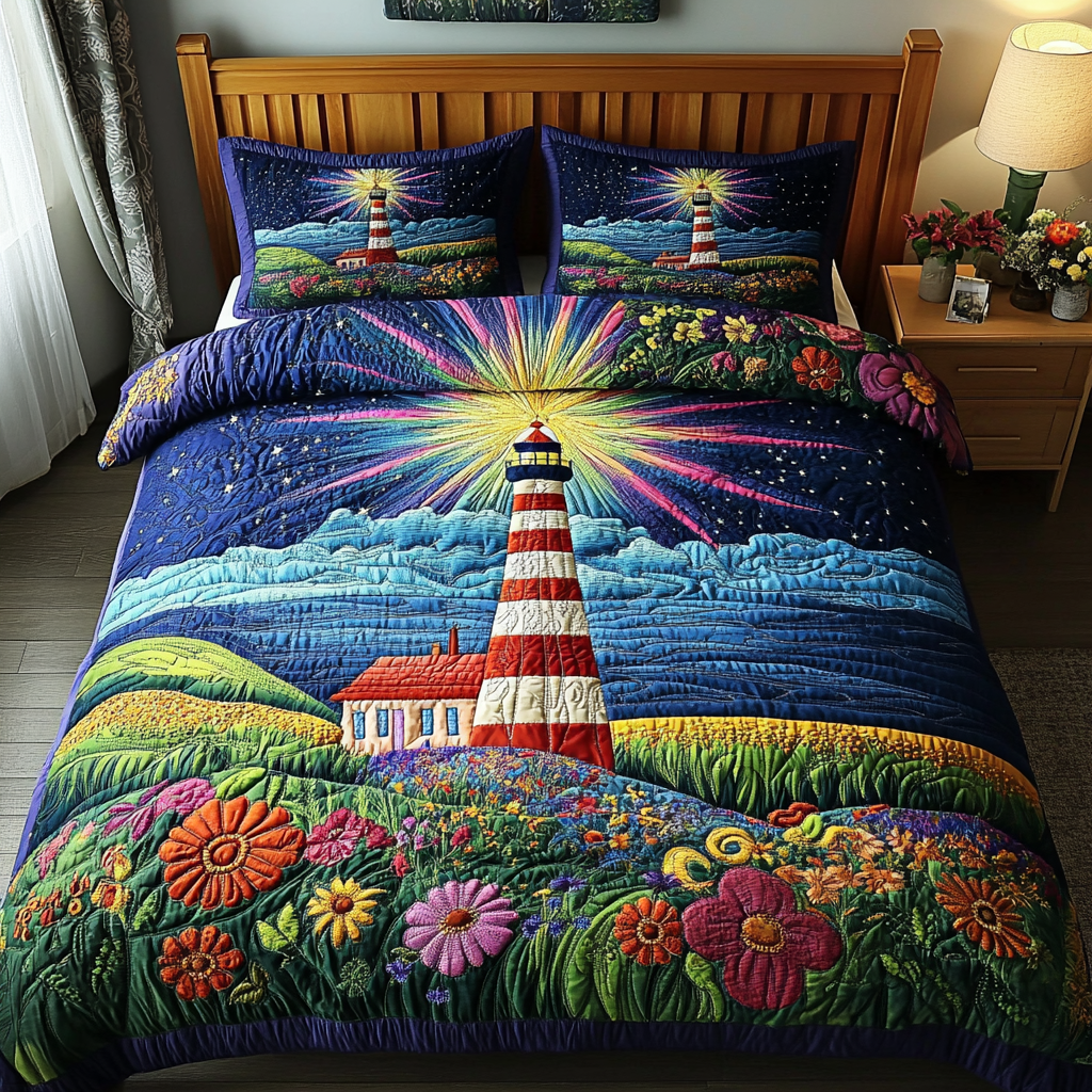 Starburst Beacon 3-Piece Quilted Bedding Set NCU0PVL333