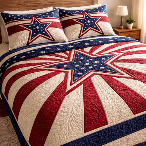 Starburst Pride 3-Piece Quilted Bedding Set NCU0NXD1654