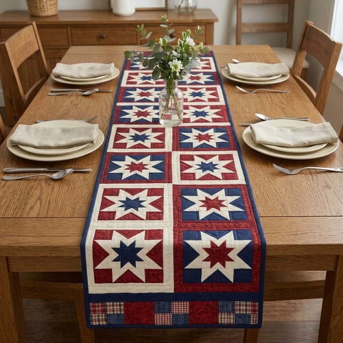 Starfield Blocks Quilted Table Runner NCU0DQQ0648