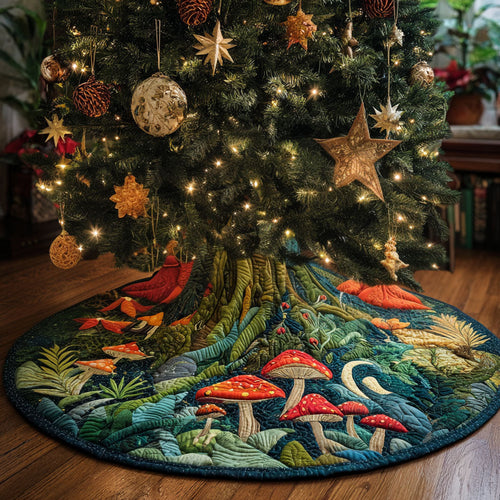 Starfield Woods Christmas Quilted Tree Skirt NCU0PTT2257