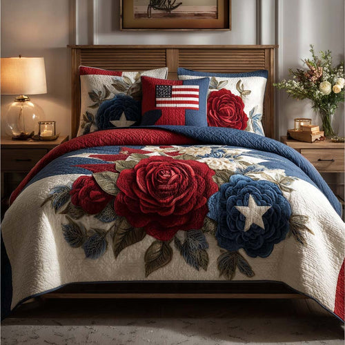 Starflower Heritage 3-Piece Quilted Bedding Set NCU0DQQ0333
