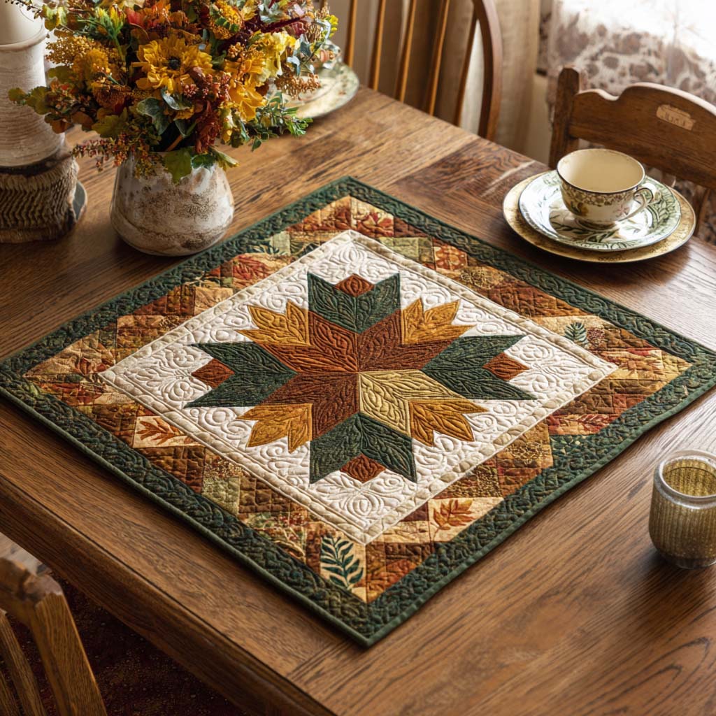 Starflower Touch Quilted Table Topper NCU0NNT1140