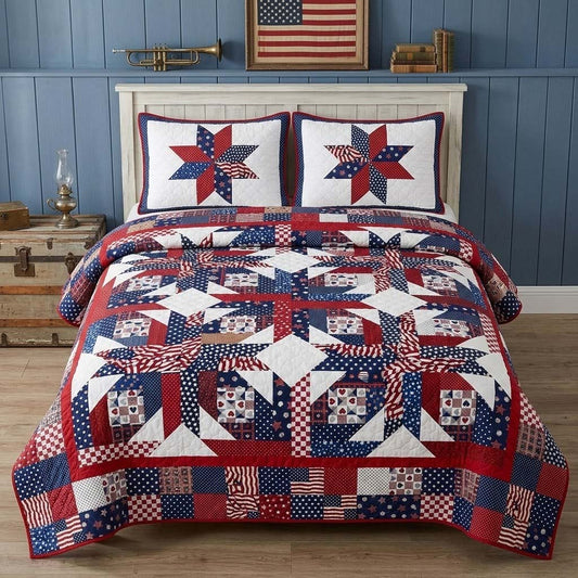 Starfolk Patch 3-Piece Quilted Bedding Set NCU0DQQ0640