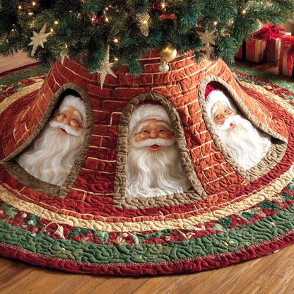 Starlight Santa Christmas Quilted Tree Skirt NCU0NTV652