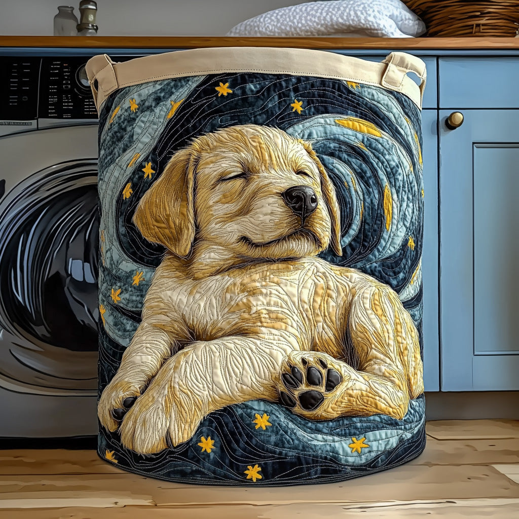 Starlit Cream Lab Quilted Laundry Basket NCU0LDH076