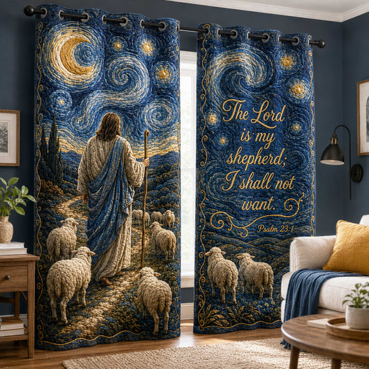 Starlit Guide Quilted Curtains NCU0NTD2115