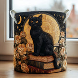 Halloween Cat Quilted Laundry Basket NCU0NTD327
