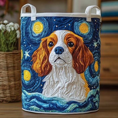 Starry-Eyed Spaniel Quilted Laundry Basket NCU0NXD775
