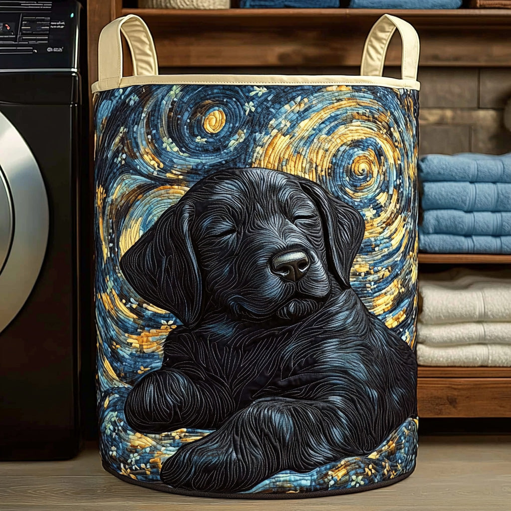 Starry Bliss Black Lab Quilted Laundry Basket NCU0LDH078