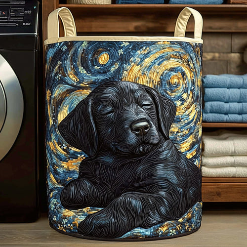 Starry Bliss Black Lab Quilted Laundry Basket NCU0LDH078