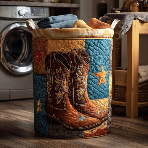 Starry Boots Quilted Laundry Basket NCU0NTV439