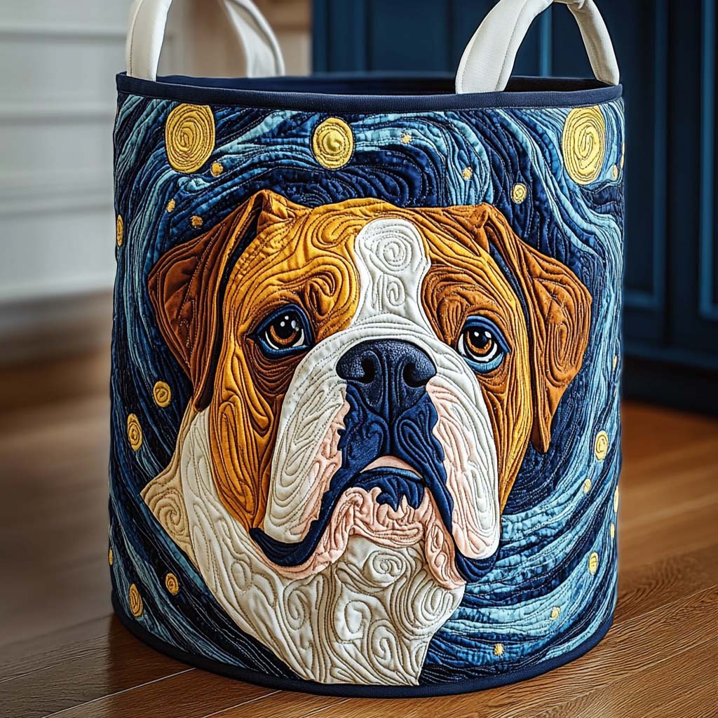 Starry Bulldog Glow Quilted Laundry Basket NCU0NXD545